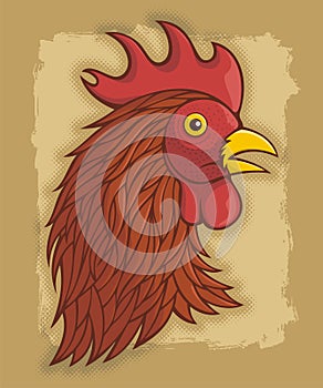 Red rooster's head