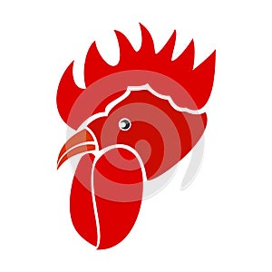 Red rooster. Symbol of New Year 2017