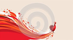 a red rooster on a white background
