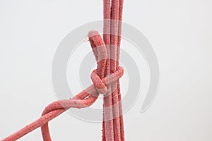 Red rope as part and detail of yacht