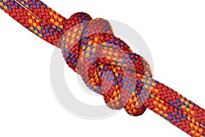 Red rope with eight knot