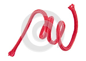 Red rope isolated on white background