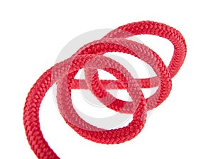 Red rope isolated on white background
