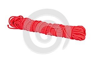 Red rope isolated on white background
