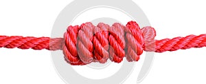 Red rope with knot