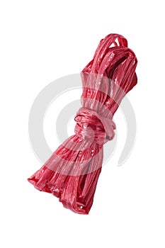 Red rope roll isolated on white