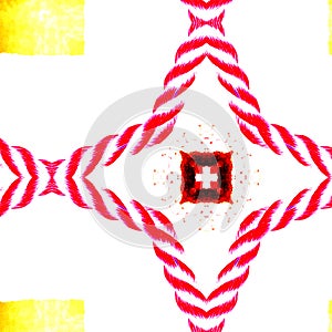 Red rope and Swiss cross