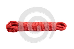 Red rope on white background