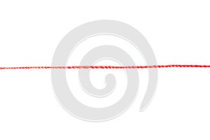 Red rope white background.