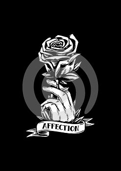 Red rose and affection creative illustration