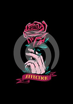 Red rose and affection creative illustration