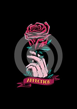 Red rose and affection tattoo art