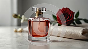 a red rose and beautiful glass for womens perfume bott 0 455cedb9-096f-44b9-b493-923d458ea301flower and beautiful ai generated