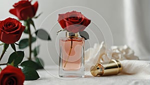 a red rose and beautiful glass for womens perfume bott 3 de498799-53c2-4cf0-8969-949f48490ffeflower and beautiful ai generated