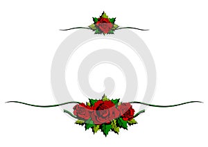 Red Rose cartoon ornaments