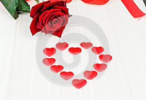 Red rose with the heart