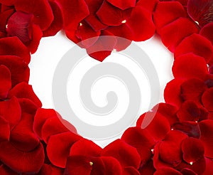 Red Rose Heart Shape with copy space