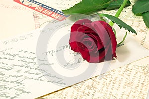 Red rose and letters 2