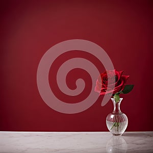 Red Rose with Negative Space