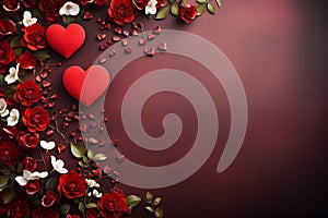 red rose petals background for St Valentines Day. abstract background
