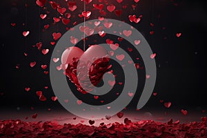 red rose petals background for St Valentines Day. abstract background.