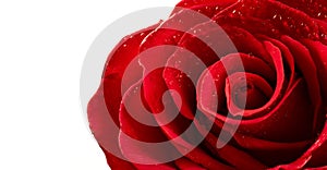 Red rose with water drops