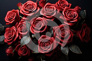 Red roses blooming in a symbolic crescendo representing the intensifying power of love, valentine, dating and love proposal image photo