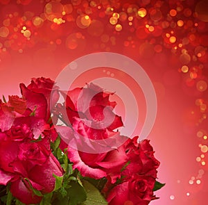 Red roses bouquet isolated.