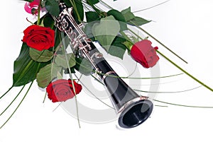 Red roses and clarinet