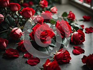 Red roses on dark stone -e8c3-41e6-910e-63ce79f40e37_1