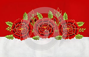 Red roses embroidery