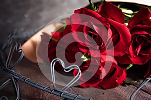 Red roses for valentine`s day