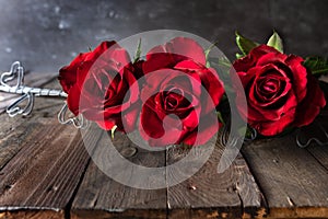 Red roses for valentine`s day