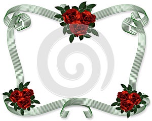 Red Roses Wedding Invitation Border