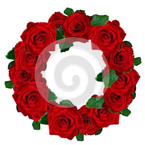 Red roses wreath