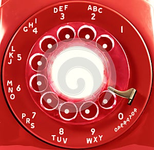 Red Rotary Phone Dial