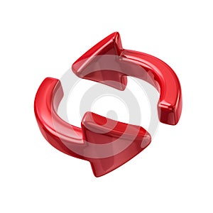 Red rotation arrows icon