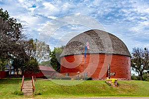 Red Round Barn built in 1910 on Route 66 in Arcadia, Oklahoma