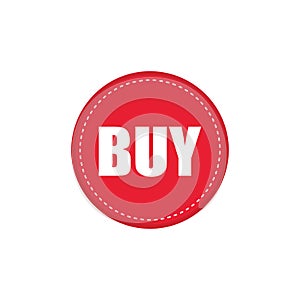 Red round  BUY button for web shop design. red circle round buy button vector eps10.