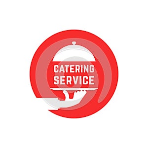 Red round catering service logo photo