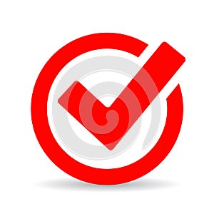 Red round checkbox icon photo