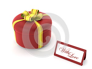 Red round gift box