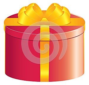 Red round gift box