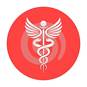 Red round medicine vector symbol photo