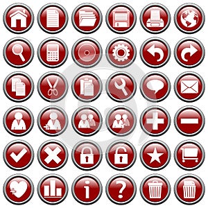 Red Round Web Buttons [1]