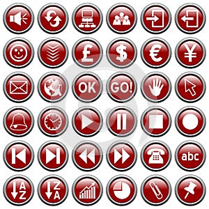 Red Round Web Buttons [3]