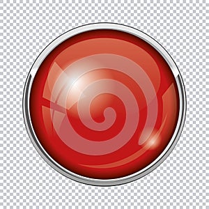 Red round web buttons with glossy effect