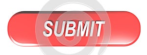 Red rounded rectangle pushbutton SUBMIT - 3D rendering