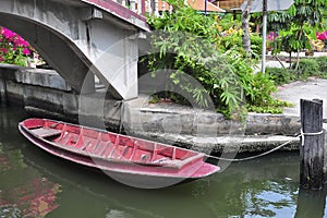 Red rowboat