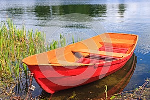 Red rowing boat